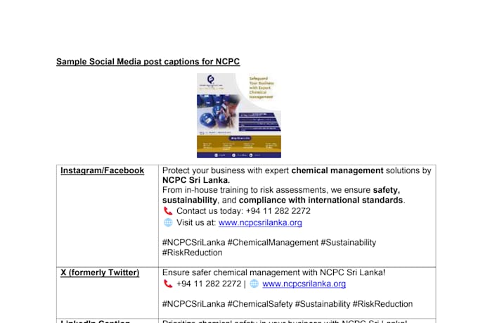 help develop professional and related social media captions